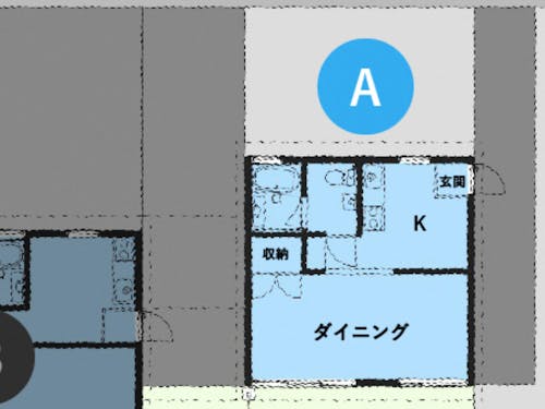 滞在体験棟Bの見取り図