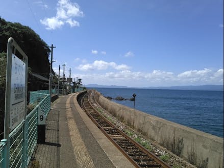 日本一（自称）海に近い駅ホーム！（海）