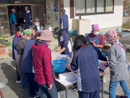 小島地区の方との炊き出し防災訓練
