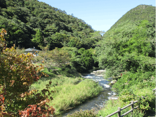 山口市 道の駅長門峡「くんくのだいち」付近