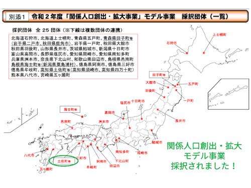 関係人口モデル事業にも採択されました!