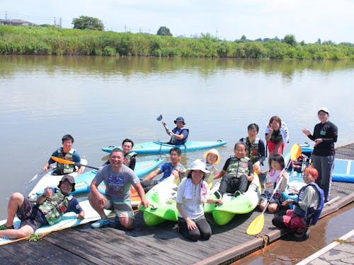 鳴瀬川で水上運動会を開催!(^o^)