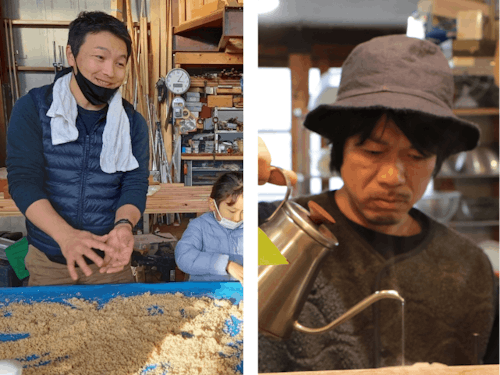 左:大多摩開発株式会社代表取締役 南澤 邦洋さん/右:古民家カフェPOUND経営 岩田 衣織さん