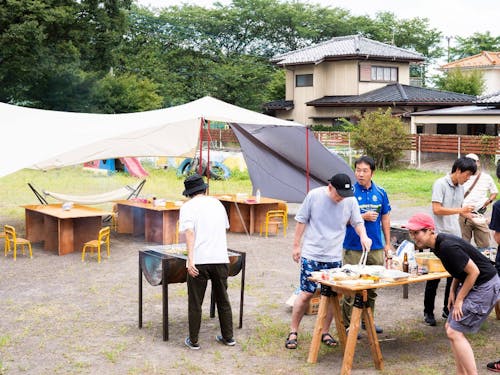 テレワークセンターでのBBQ。人の交流が盛んです!