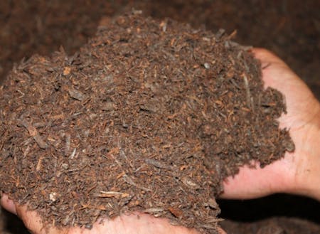 草木類が主原料の完熟堆肥「うすき夢堆肥」