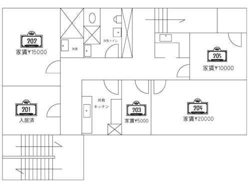 シェアオフィス間取り