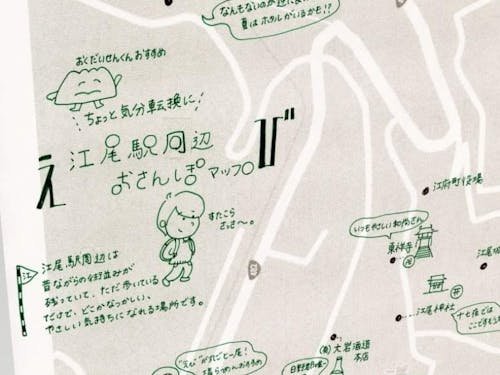 手書きの観光マップ