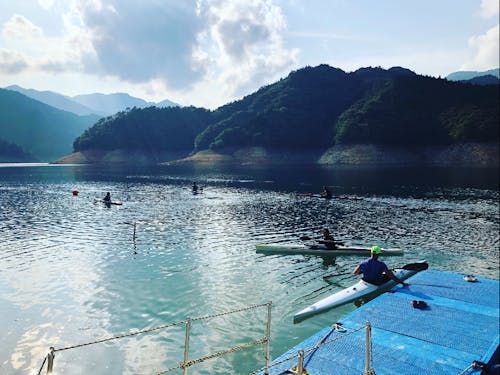 さめうらカヌーアカデミーの練習風景