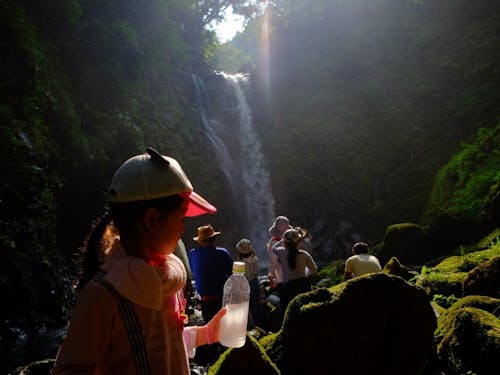 「おかえりサマー」集落近くの滝を探検
