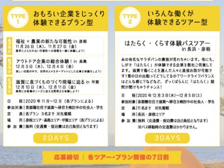 しがで はたらく ちょい体験 リアルにお仕事体験 しがワークステイ プロジェクト 各お仕事体験ぞくぞく公開中