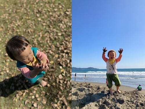 大自然のパワーを身体全身に受け、めいいっぱい遊ぶぼく