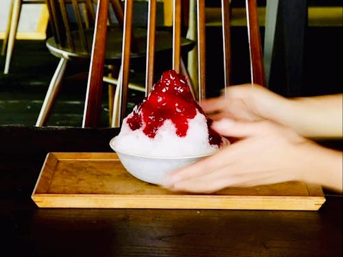 川上村の湧き水を使って自家製かき氷を提供するNuunCampCafeさん。シロップも自家製で、ご自身で研究を重ねて作られたそうです。