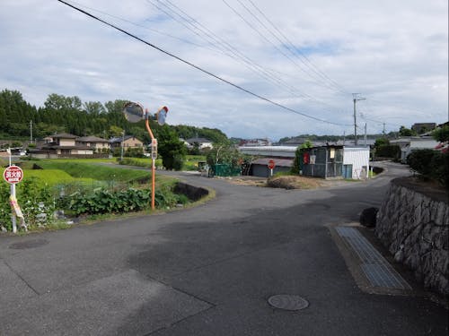田園風景にたたずむ広大な敷地のレトロ屋敷