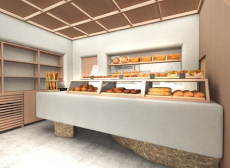 開業するパン屋の完成予定パース図。