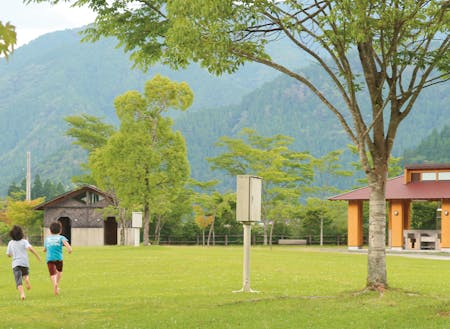 馬路村魚梁瀬地区のキャンプ場での1コマ。