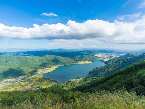 ３つある湖の一つ、木崎湖
