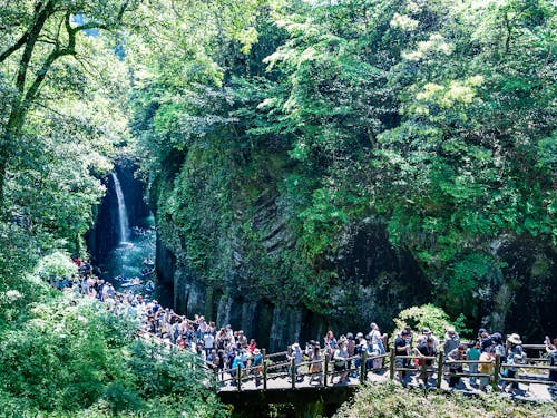 毎年100万人以上の観光客が訪れる高千穂峡