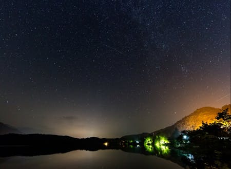 星空(写真は青木湖)