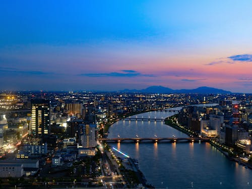 朱鷺メッセ展望台からの夕景